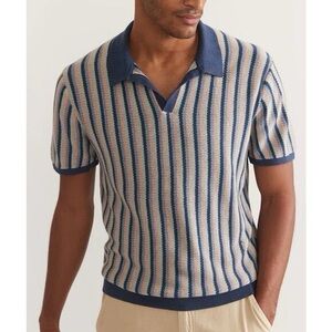 MARINE LAYER Archive Liam Textured Men’s Polo Sweater 100% Cotton Size XL